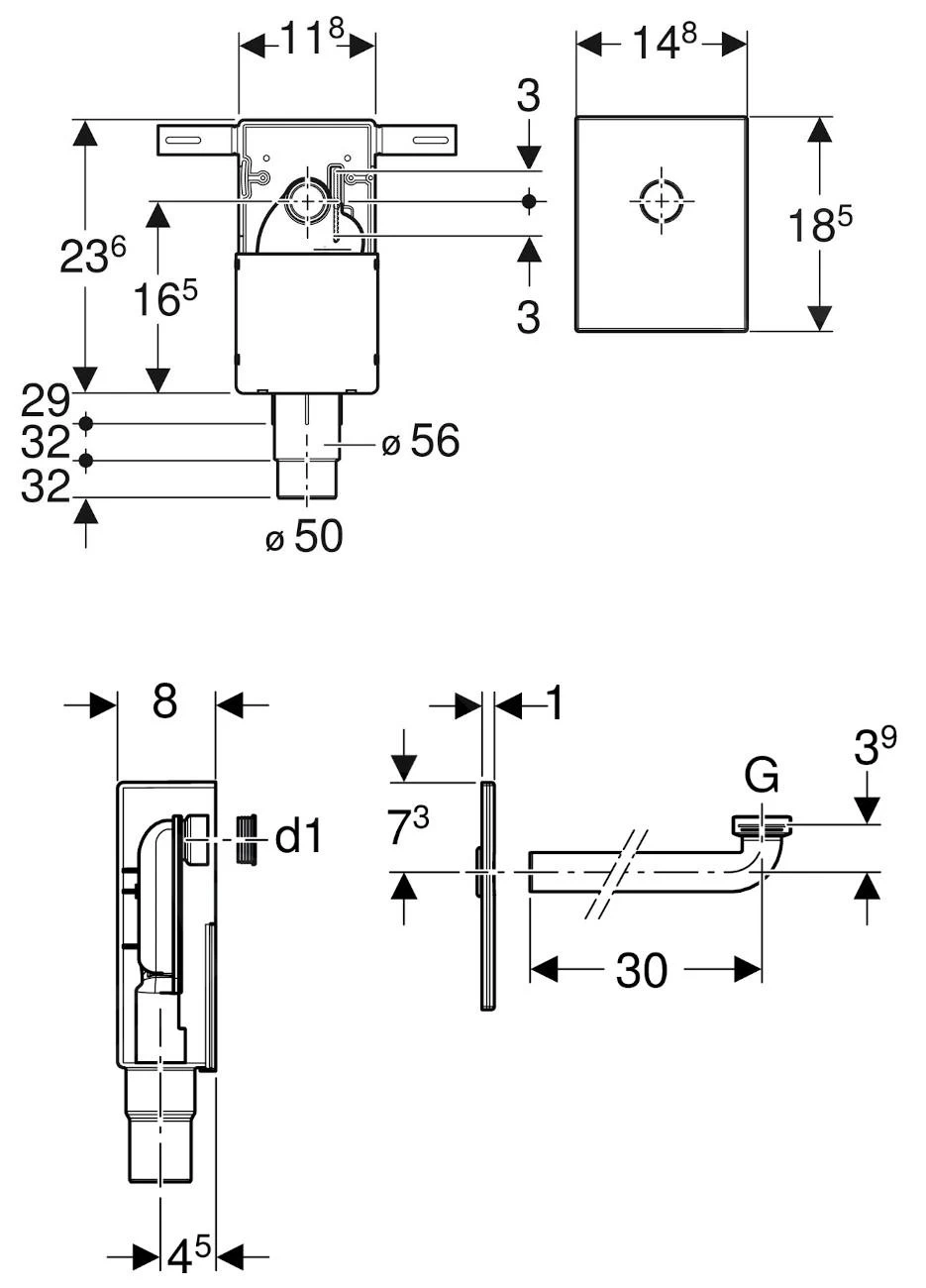 Geberit Toebehoren - Set Inbouwsifon Voor Wastafel, Afvoer Horizontaal, Glanzend Chroom 151.120.21.1 4 Geberit Toebehoren - Set Inbouwsifon Voor Wastafel, Afvoer Horizontaal, Glanzend Chroom 151.120.21.1 - Afbeelding 2