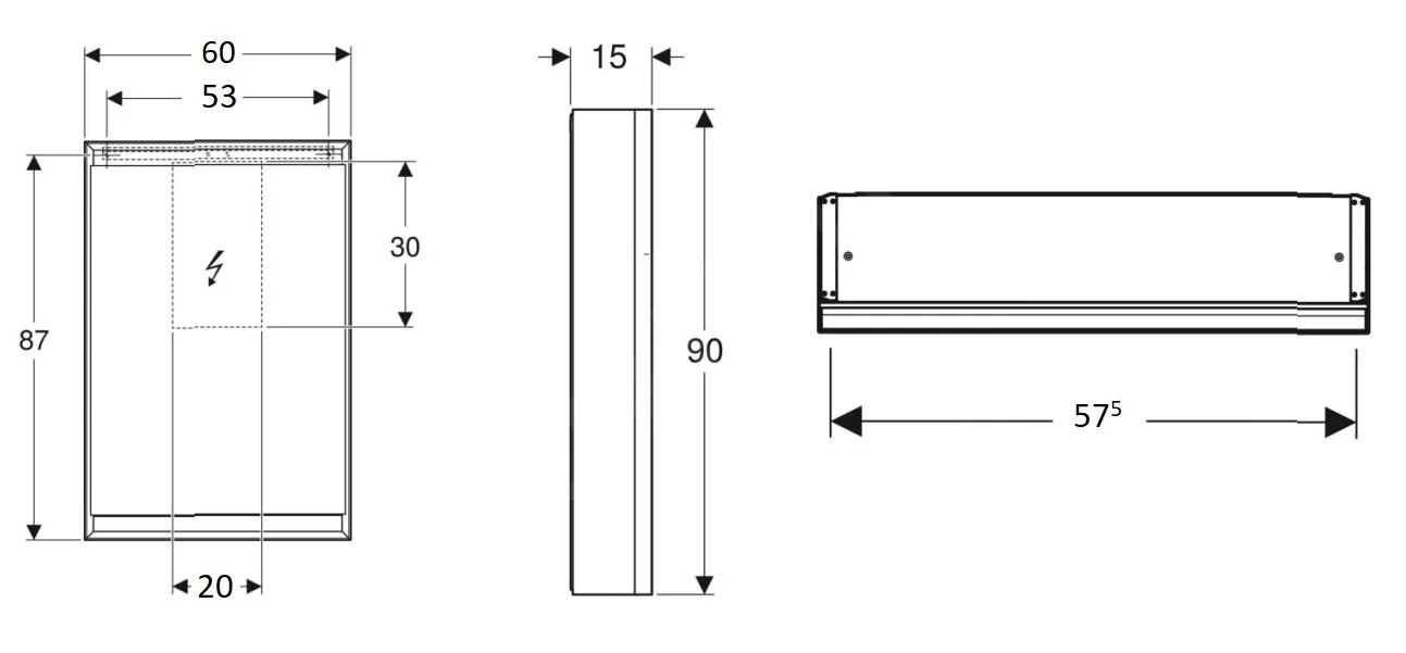Geberit ONE - Spiegelkast Met LED-verlichting, 600x900x150 Mm, Scharnieren Rechts, Wit 505.811.00.2 4 Geberit ONE - Spiegelkast Met LED-verlichting, 600x900x150 Mm, Scharnieren Rechts, Wit 505.811.00.2 - Afbeelding 2