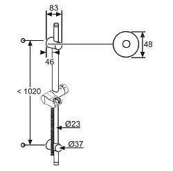 Kludi A-Qa - Douchestang 1,10 M, Chroom 6209505-00 4 Kludi A-Qa - Douchestang 1,10 M, Chroom 6209505-00 - Afbeelding 2