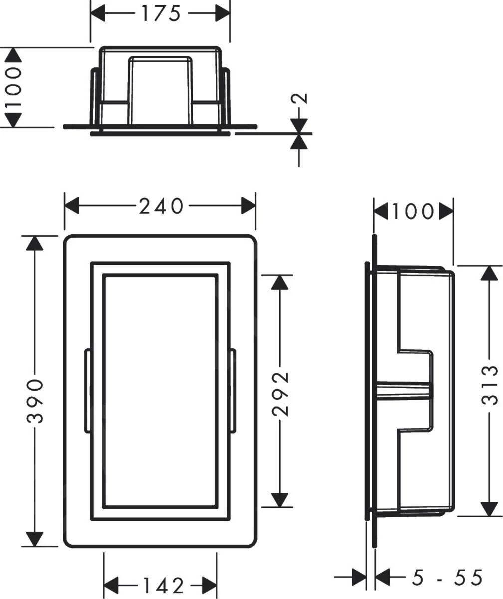 Hansgrohe XtraStoris Individual - Inbouwnis Met Designlijst, 300x150x100 Mm, Geborsteld Rvs/mat Zwart 56094670 4 Hansgrohe XtraStoris Individual - Inbouwnis Met Designlijst, 300x150x100 Mm, Geborsteld Rvs/mat Zwart 56094670 - Afbeelding 2