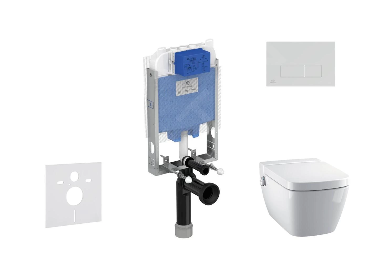Ideal Standard ProSys - Toiletset- Inbouwreservoir, Douche-WC, WC-zitting TECEone, Oleas M2 Bedieningsplaat, Rimless, SoftClose, Wit ProSys80M SP127 3 Ideal Standard ProSys - Toiletset- Inbouwreservoir, Douche-WC, WC-zitting TECEone, Oleas M2 Bedieningsplaat, Rimless, SoftClose, Wit ProSys80M SP127