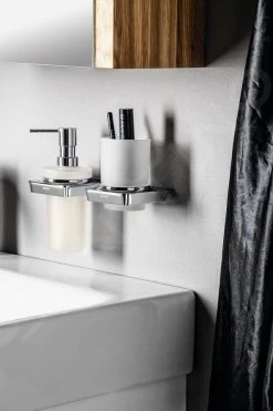 Sapho Zen - Tandenborstelhouder Met Houder, Melkglas/chroom 160990 -Badkamer Paradijs 97f22aeb14f1572f0690e2af