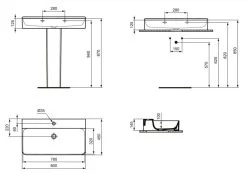 Ideal Standard Conca Ceram - Wastafel 800x450 Mm, Zonder Overloop, Met Kraangat, Wit T379501 9 Ideal Standard Conca Ceram - Wastafel 800x450 Mm, Zonder Overloop, Met Kraangat, Wit T379501 -Badkamer Paradijs 994846e6bf1685cc088a3d24