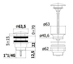 Paffoni Ringo West - Afsluitbare Wastafel Afvoer 1 1/4, Click-Clack, Mat Zwart ZSCA050NO -Badkamer Paradijs 9ad7b498aa744ebe1d2e31cd