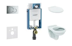 Geberit Kombifix - Set Voorwandinstallatie, Closet Alpha Met WC-zitting, Bedieningspaneel Sigma01, Glanzend Chroom 110.302.00.5 NR2