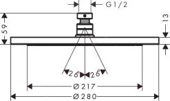 Hansgrohe Croma - Hoofddouche 280, Gepolijst Goud Look 26221990 -Badkamer Paradijs 9cd69aa0a711698f9f0f7a56