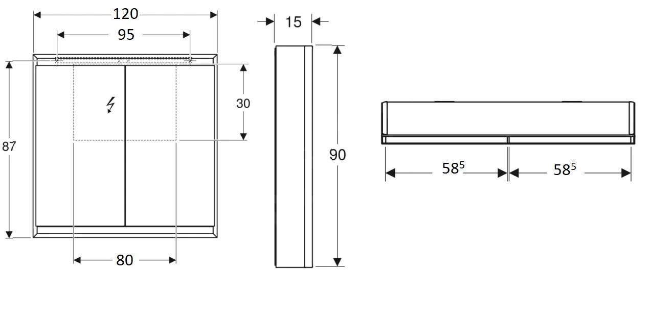 Geberit ONE - Spiegelkast Met LED-verlichting, 1200x900x150 Mm, 2 Deuren, Wit 505.815.00.2 4 Geberit ONE - Spiegelkast Met LED-verlichting, 1200x900x150 Mm, 2 Deuren, Wit 505.815.00.2 - Afbeelding 2
