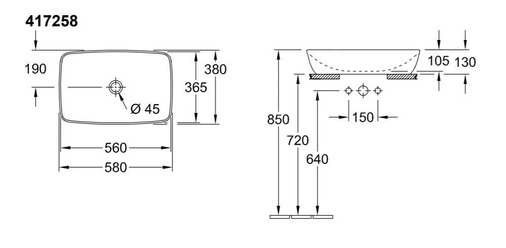 Villeroy & Boch Artis - Waskom Op Blad, 580x380 Mm, Coal Black 417258BCT8 4 Villeroy & Boch Artis - Waskom Op Blad, 580x380 Mm, Coal Black 417258BCT8 - Afbeelding 2