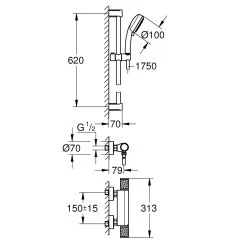 Grohe Grohtherm 1000 Performance - Douchekraan Met Thermostaat Opbouw, 2 Jets, Chroom 34783000 15 Grohe Grohtherm 1000 Performance - Douchekraan Met Thermostaat Opbouw, 2 Jets, Chroom 34783000 -Badkamer Paradijs a390bf09162aa3b45b476d70