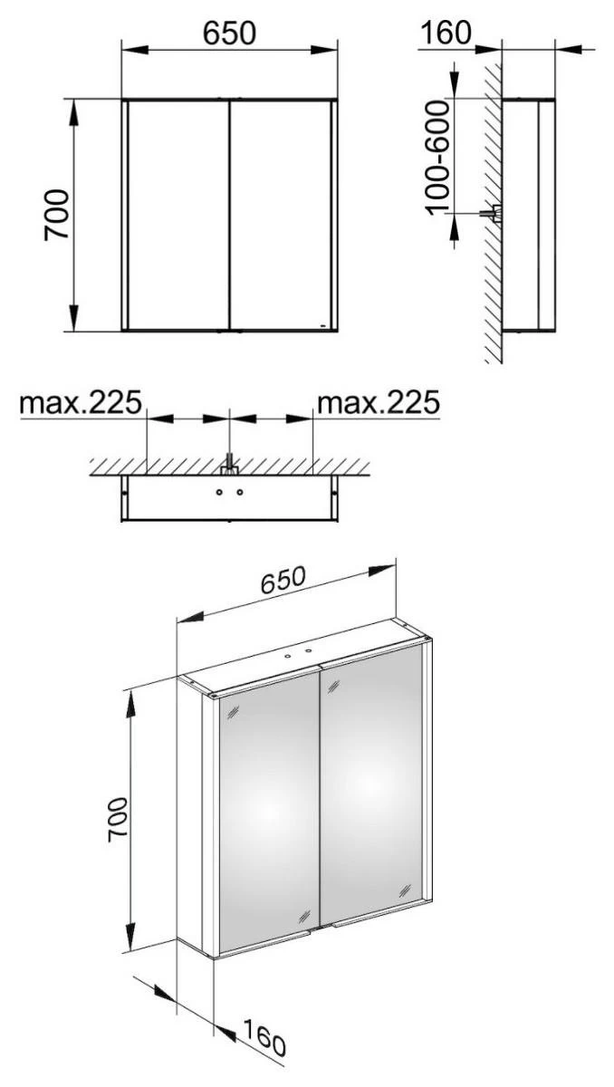 Keuco Royal Match - Spiegelkast Met LED-verlichting, 650x700x160 Mm, Zilver Geanodiseerd 12801171311 4 Keuco Royal Match - Spiegelkast Met LED-verlichting, 650x700x160 Mm, Zilver Geanodiseerd 12801171311 - Afbeelding 2
