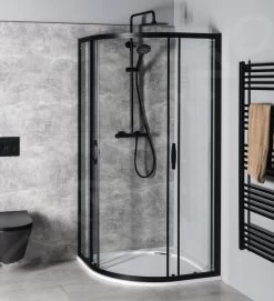 Gelco Sigma - Douchehoek 100x100 Cm, R550, Mat Zwart/helder Glas GS5510B -Badkamer Paradijs a4dda3abae59a453b69fe1a1