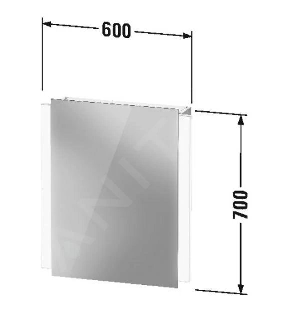 Duravit Ketho.2 - Spiegelkast Met LED Verlichting, 700x600x157 Mm, 1 Deur, Scharnieren Links K27135L00001000 4 Duravit Ketho.2 - Spiegelkast Met LED Verlichting, 700x600x157 Mm, 1 Deur, Scharnieren Links K27135L00001000 - Afbeelding 2