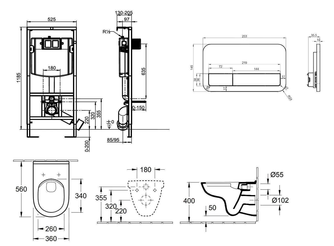Villeroy & Boch O.novo - ViConnect Voorwandinstallatie Set, Toiletpot Inclusief Wcbril, DirectFlush, SoftClosing, E200 Spoelknop, Glanzend Chroom 5660D201 4 Villeroy & Boch O.novo - ViConnect Voorwandinstallatie Set, Toiletpot Inclusief Wcbril, DirectFlush, SoftClosing, E200 Spoelknop, Glanzend Chroom 5660D201 - Afbeelding 2
