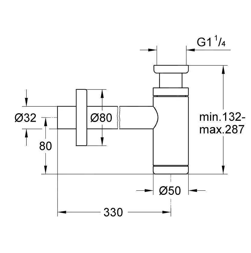 Grohe Sifons - Design Sifon, Gepolijst Nikkel 28912BE0 4 Grohe Sifons - Design Sifon, Gepolijst Nikkel 28912BE0 - Afbeelding 2