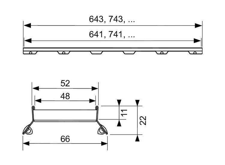 Tece TECEdrainline - Rooster Voor Het Aanbrengen Van Tegels 800 Mm, Roestvrij Staal 600872 4 Tece TECEdrainline - Rooster Voor Het Aanbrengen Van Tegels 800 Mm, Roestvrij Staal 600872 - Afbeelding 2