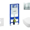 Geberit Duofix - Toiletset Met Sigma30 Bedieningsplaat, Mat Chroom/chroom + Villeroy Boch Hangend Toilet En Wc Bril, DirectFlush, SoftClose, CeramicPlus 111.300.00.5 NI7