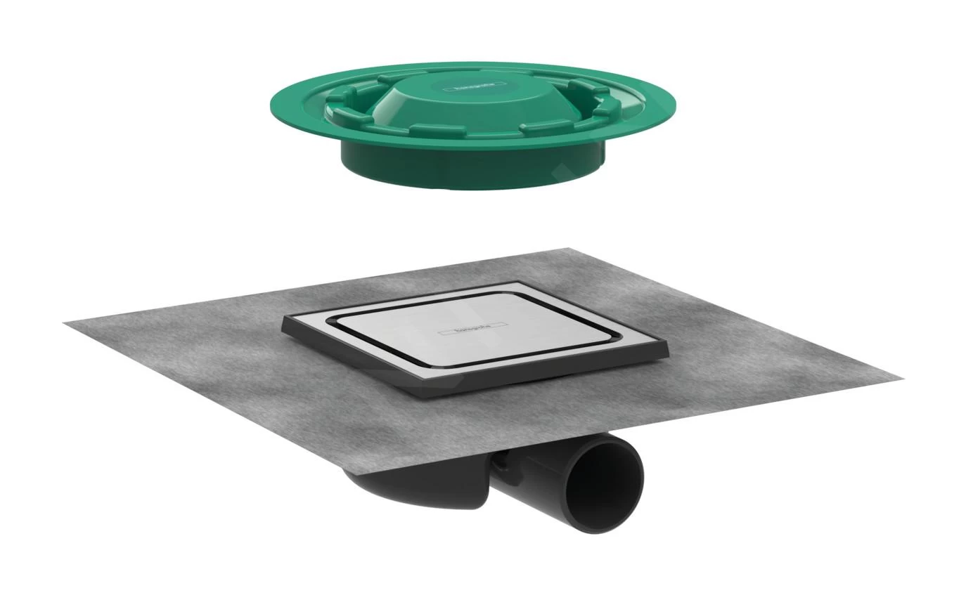 Hansgrohe RainDrain Spot - Doucheput Met Rooster 150x150 Mm, Geborsteld Rvs 56055800 3 Hansgrohe RainDrain Spot - Doucheput Met Rooster 150x150 Mm, Geborsteld Rvs 56055800