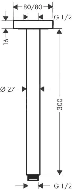Hansgrohe Croma Select E - Douchearm, 300 Mm, Chroom 27388000 -Badkamer Paradijs b432135165414ae347804f77