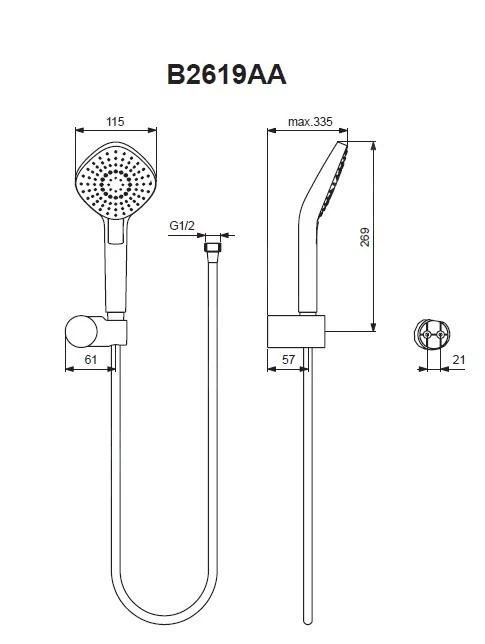 Ideal Standard Idealrain Evo Jet - Doucheset Met Handdouche, 3-jets, Douchehouder En Doucheslang, Chroom B2619AA 4 Ideal Standard Idealrain Evo Jet - Doucheset Met Handdouche, 3-jets, Douchehouder En Doucheslang, Chroom B2619AA - Afbeelding 2