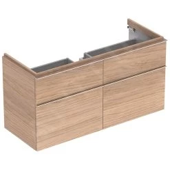Geberit ICon - Onderkast Voor Dubbele Wastafel Met 4 Laden 1200 Mm, Eikenkhout 841422000