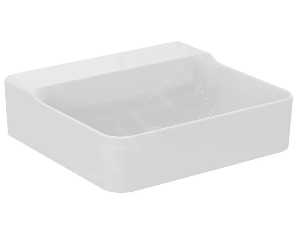 Ideal Standard Conca Ceram - Wastafel 500x450 Mm, Zonder Overloop, Zonder Kraangat, Wit T378701 3 Ideal Standard Conca Ceram - Wastafel 500x450 Mm, Zonder Overloop, Zonder Kraangat, Wit T378701