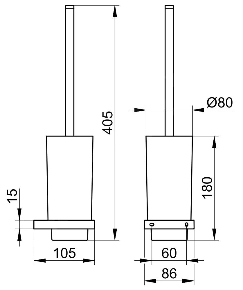 Keuco Edition 11 - WC-borstel Met Houder, Mat Glas/zwart Chroom Geborsteld 11164139000 4 Keuco Edition 11 - WC-borstel Met Houder, Mat Glas/zwart Chroom Geborsteld 11164139000 - Afbeelding 2