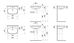 Laufen Lua - Wastafel 46x60 Cm, Met Overloop, Kraangat, LCC, Wit H8110834001041 -Badkamer Paradijs b73abab945985c52da93a609