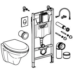 Grohe Solido - Toiletset Met Hangend Toilet + Softclose Wc Bril, Rimless, Skate Air Drukknop, Alpine Wit 39398000 -Badkamer Paradijs b7b3c4e3dcdccac2a173df3c