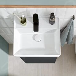 Villeroy & Boch Collaro - Wastafelkast, 410x546x344 Mm, 1 Deur, Scharnieren Rechts, Mat Zwart C00501PD -Badkamer Paradijs bc2d6ab62cf67bfe4cafcad0