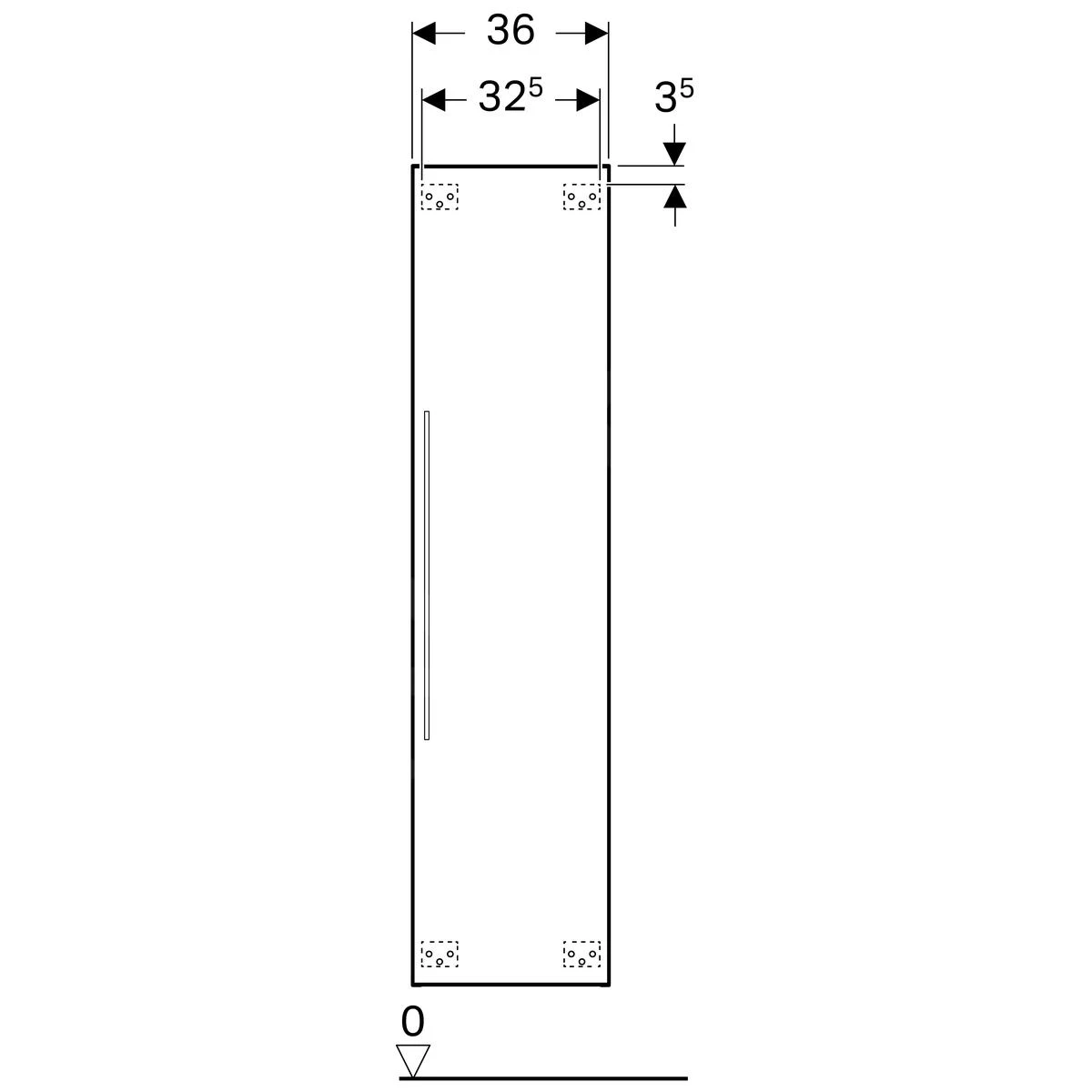 Geberit ICon - Hoge Kast Met Deur En Spiegel, 360x1500x309 Mm, Glanzend Wit 840150000 4 Geberit ICon - Hoge Kast Met Deur En Spiegel, 360x1500x309 Mm, Glanzend Wit 840150000 - Afbeelding 2