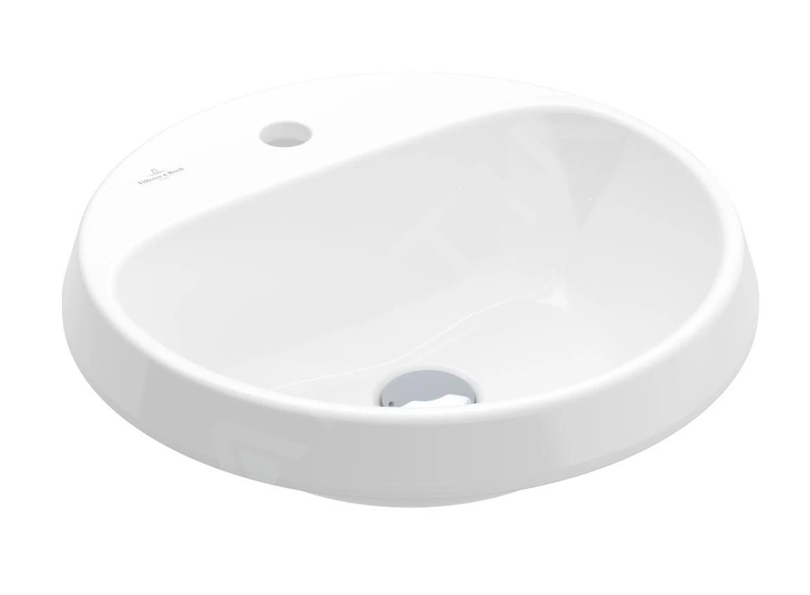 Villeroy & Boch Architectura - Inbouw Wastafel, 450x450 Mm, Zonder Overloop, Kraangat, CeramicPlus, Alpine Wit 5A6546R1 3 Villeroy & Boch Architectura - Inbouw Wastafel, 450x450 Mm, Zonder Overloop, Kraangat, CeramicPlus, Alpine Wit 5A6546R1