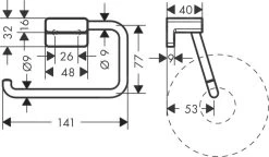 Hansgrohe AddStoris - Toiletrolhouder, Geborsteld Zwart Chroom 41771340 -Badkamer Paradijs c1ff402e6f7576bc35087a62 1