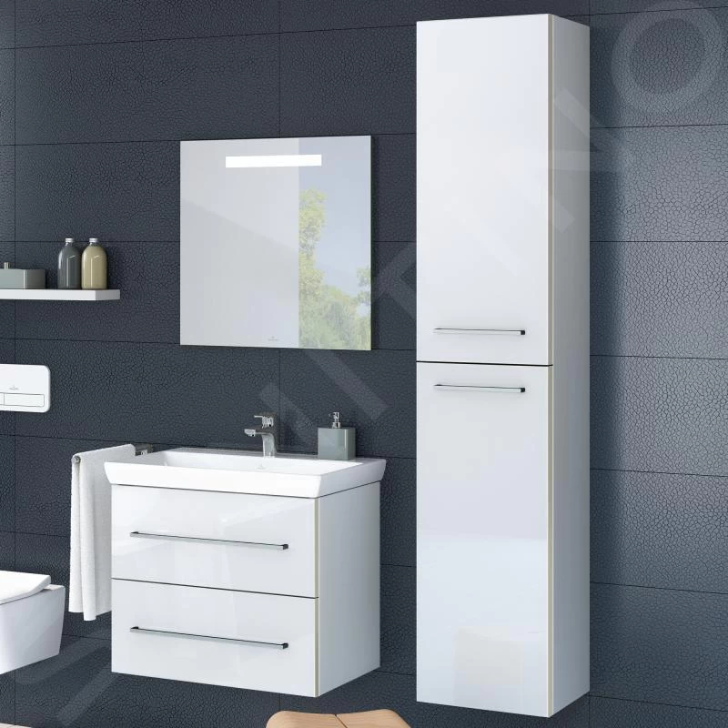 Villeroy & Boch Avento - Hoge Badkamerkast, 350x1760x372 Mm, 2 Deuren, Crystal White A89401B4 5 Villeroy & Boch Avento - Hoge Badkamerkast, 350x1760x372 Mm, 2 Deuren, Crystal White A89401B4 - Afbeelding 3