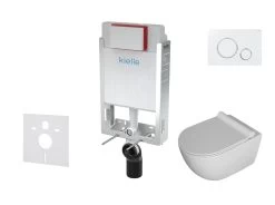 Kielle Genesis - Set Voorwandinstallatie, Toilet Gaia, Toiletbril Softclose En Bedieningspaneel Gemini II, Wit / Chroom 30505SZ07