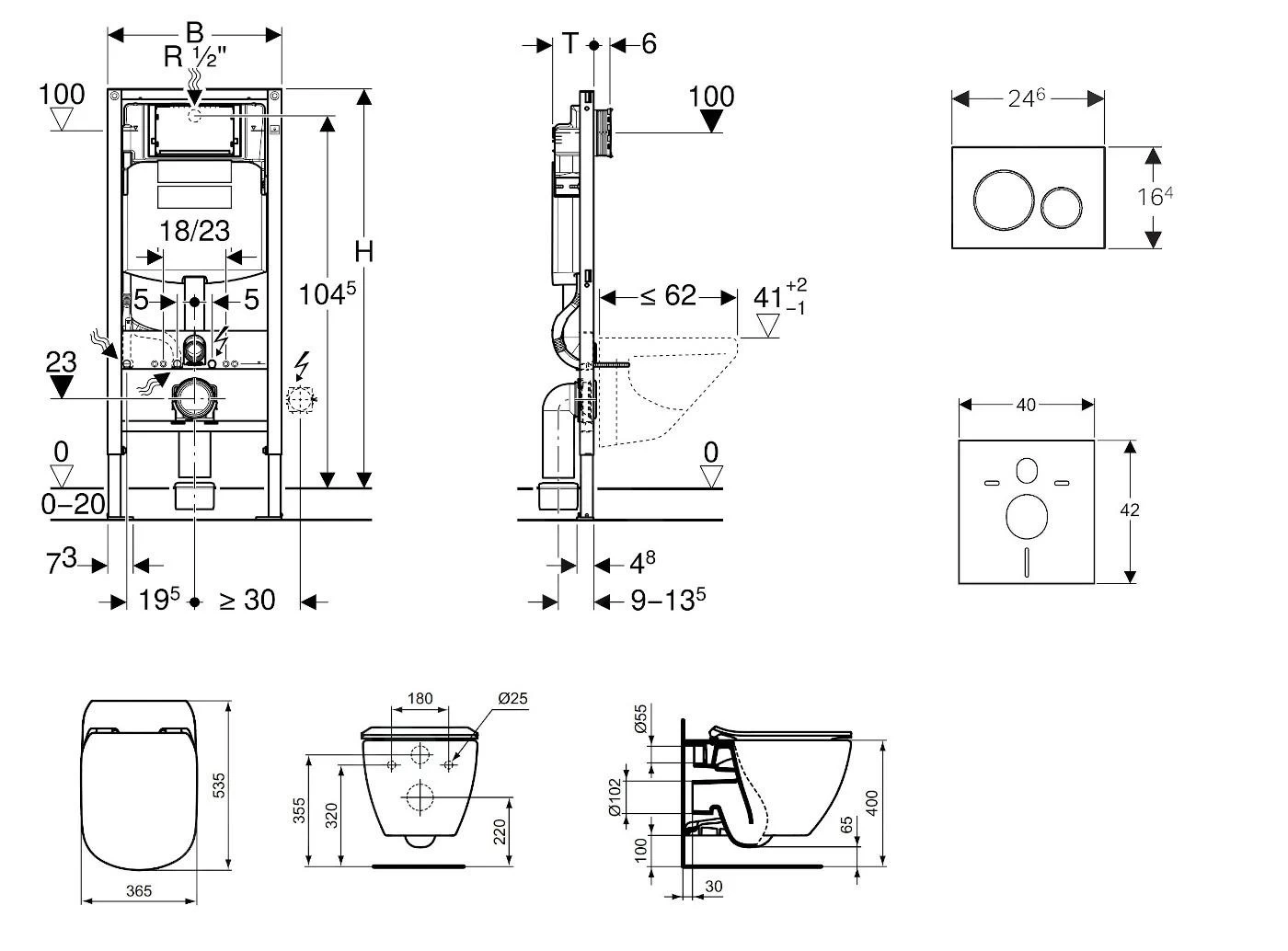 Geberit Duofix - Set Voorwandinstallatie, Toilet En Ideal Standard Tesi Zitting, Bedieningspaneel Sigma20, Aquablade, SoftClose, Wit/glanzend Chroom 111.300.00.5 NU4 4 Geberit Duofix - Set Voorwandinstallatie, Toilet En Ideal Standard Tesi Zitting, Bedieningspaneel Sigma20, Aquablade, SoftClose, Wit/glanzend Chroom 111.300.00.5 NU4 - Afbeelding 2