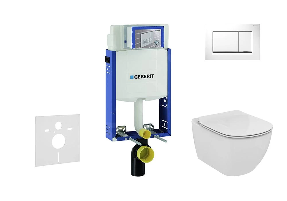 Geberit Kombifix - Inbouwreservoir Voor Hangend Toilet Met SIGMA30 Bedieningsknop, Wit/glanzend Chroom + Ideal Standard Tesi - Hangend Toilet En Wc-bril, Aquablade, SoftClose 110.302.00.5 NU5 3 Geberit Kombifix - Inbouwreservoir Voor Hangend Toilet Met SIGMA30 Bedieningsknop, Wit/glanzend Chroom + Ideal Standard Tesi - Hangend Toilet En Wc-bril, Aquablade, SoftClose 110.302.00.5 NU5