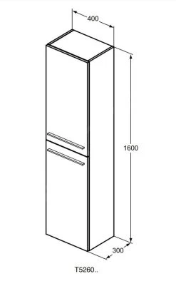 Ideal Standard I.Life A - Hoge Kast 400x300x1600 Mm, 2 Deuren L/P, Mat Zand T5260NF -Badkamer Paradijs c730c17c140e32740b274471 3