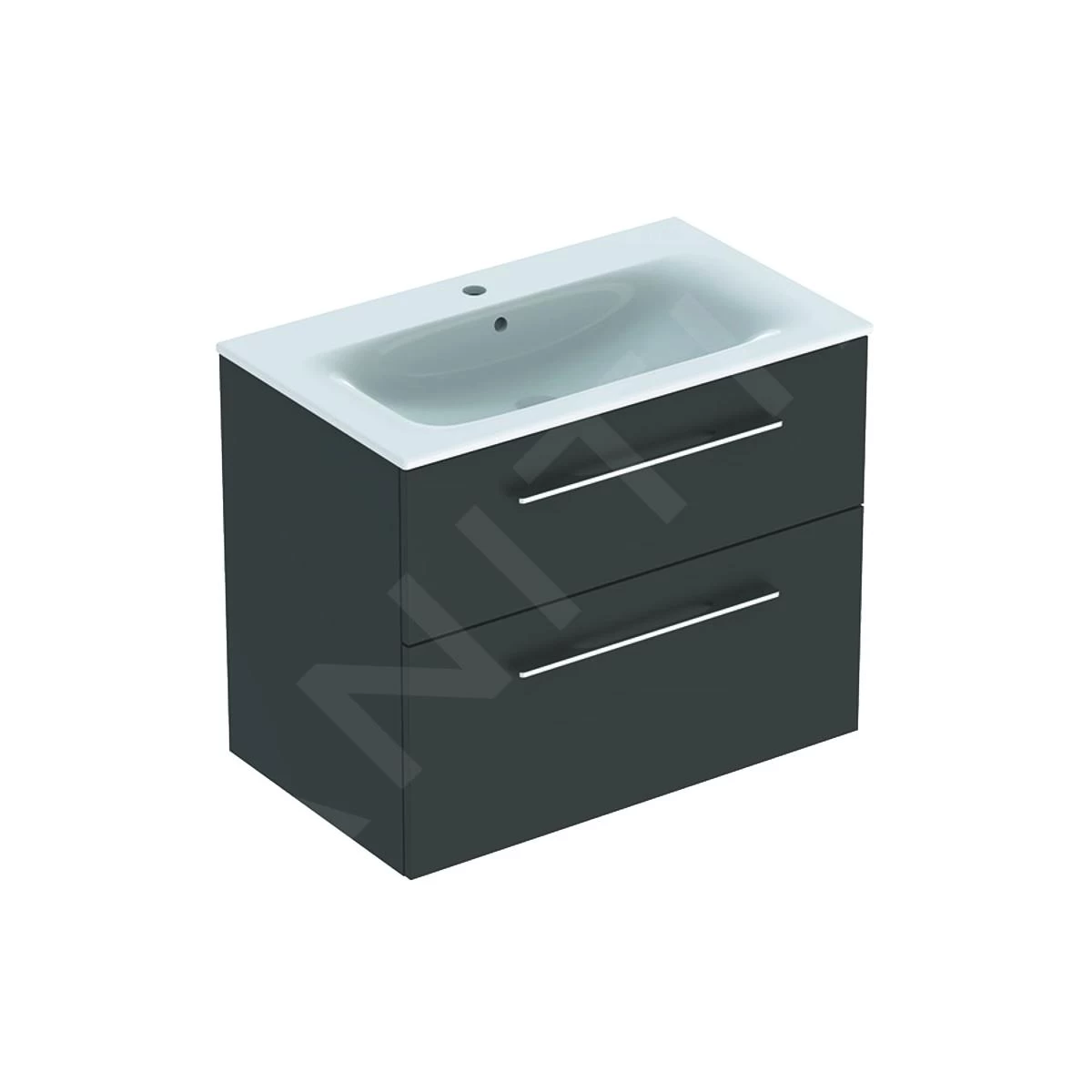 Geberit Selnova Square - Wastafelonderkast 635x788x480 Mm, Met Wastafel, 2 Laden, Lava Mat 501.241.00.1 3 Geberit Selnova Square - Wastafelonderkast 635x788x480 Mm, Met Wastafel, 2 Laden, Lava Mat 501.241.00.1