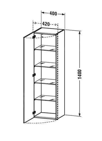 Duravit DuraStyle - Hoge Kast 1400x400x360 Mm, Rechts, Glanzend Wit DS1219R2222 4 Duravit DuraStyle - Hoge Kast 1400x400x360 Mm, Rechts, Glanzend Wit DS1219R2222 - Afbeelding 2