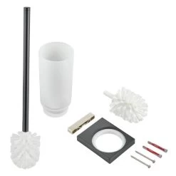 Keuco Edition 11 - WC-borstel Met Houder, Mat Glas/zwart Chroom Geborsteld 11164139000 11 Keuco Edition 11 - WC-borstel Met Houder, Mat Glas/zwart Chroom Geborsteld 11164139000 -Badkamer Paradijs d23c24964af3e1eb509da312