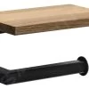 Sapho Ska - Toiletpapierhouder, Met Plankje, Zwart/eikenhout SKA421 -Badkamer Paradijs d25a1fac42ea0b13eb7f29e0