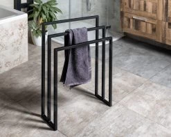 Sapho Badkamer Apparatuur - Handdoekhouder Op Standaard, Mat Zwart SKA303 -Badkamer Paradijs d5467fdbce63deeaf3fc1d09