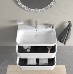 Duravit Happy D.2 Plus - Wastafelonderkast Met Wastafel 480x775x490 Mm, 2 Laden, Wit Hoogglans HP4637O2222 -Badkamer Paradijs d55e7eaf5d753bed265c321b