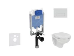 Ideal Standard ProSys - Toiletset- Inbouwreservoir, Closet, WC-zitting Eurovit, Oleas M2 Bedieningsplaat, Rimless, Softclose, Chroom ProSys80M SP123