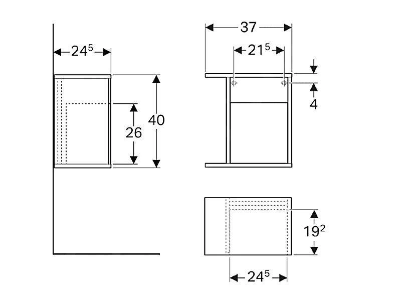 Geberit ICon - Fontein Onderbouw Zijkast 370x400x245 Mm, Eikehout 841139000 4 Geberit ICon - Fontein Onderbouw Zijkast 370x400x245 Mm, Eikehout 841139000 - Afbeelding 2