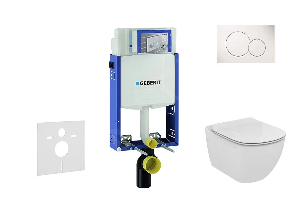 Geberit Kombifix - Inbouwreservoir Voor Hangend Toilet Met SIGMA01 Bedieningsknop, Alpine Wit + Ideal Standard Tesi - Hangend Toilet En Wc-bril 110.302.00.5 NF1 3 Geberit Kombifix - Inbouwreservoir Voor Hangend Toilet Met SIGMA01 Bedieningsknop, Alpine Wit + Ideal Standard Tesi - Hangend Toilet En Wc-bril 110.302.00.5 NF1