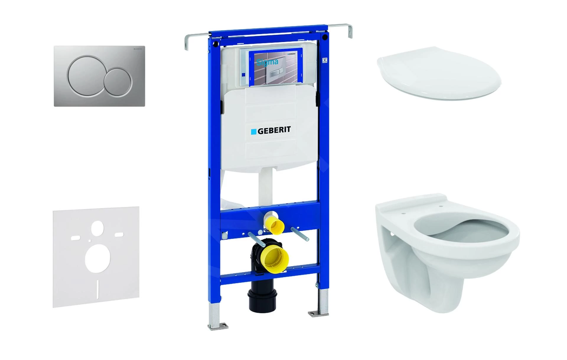 Geberit Duofix - Set Voorwandinstallatie, Closet Alpha Met WC-zitting, Bedieningspaneel Sigma01, Mat Chroom 111.355.00.5 NR3 3 Geberit Duofix - Set Voorwandinstallatie, Closet Alpha Met WC-zitting, Bedieningspaneel Sigma01, Mat Chroom 111.355.00.5 NR3