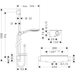 Hansgrohe Raindance Select S - Douchecombinatie 0,9 Mmet Handdouche Raindance Select S 150 3jet, Chroom 27037000 -Badkamer Paradijs dd8973a406a5037ea4e59fdf