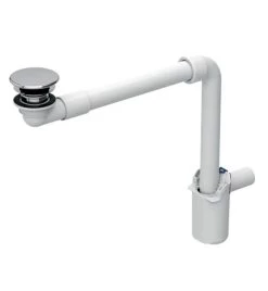 Geberit Toebehoren - Ruimte Besparende Wastafel Sifon Met Uitlaat Zonder Overloop, Chroom 152.084.21.1