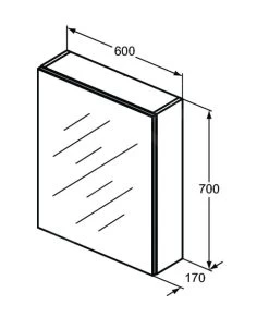 Ideal Standard Mirror&Light - Spiegelkast Met LED Verlichting En Inlegplank, 600x700 Mm, Aluminium T3430AL -Badkamer Paradijs de01e5eff849e863363d2c23